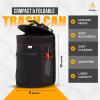 imageEcoNour Car Trash Can 25 Gallon with Lid ampamp Storage Pockets  Waterproof Hanging Garbage Bin with Removable Inner Bag  Automotive Accessories for SUVs Trucks ampamp More  Black