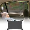 imageEcoNour Car Window Baby Shade 1Pack  Car Magnetic Stretch to Fit  Window Sun Shade for Kids  Custom Fit Window Screen with Magnetic Hook  Adjustable Car Window AccessoriesBlack