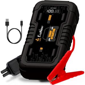 imageEcoNour 12V Car Battery Jump Starter Portable 6000A Jump Box with SOS Jumper Cable ampamp LCD Smart Screen 40000mAh for All Gas ampamp 12L Diesel Engines Fits Ford Chevrolet Toyota Ram SUVsCS 10 1000 Amps