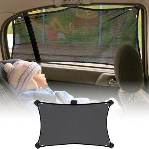 imageEcoNour Car Window Baby Shade 1Pack  Car Magnetic Stretch to Fit  Window Sun Shade for Kids  Custom Fit Window Screen with Magnetic Hook  Adjustable Car Window AccessoriesBlack
