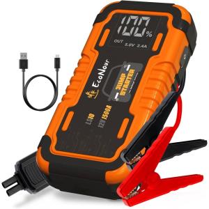 imageEcoNour Portable Car Battery Jump Starter  1500A Jump Starter  Car Battery Booster with LED Flashlight ampamp Charger Cable  Ideal Up to 7L Gas55L Diesel Engines  Compatible with Honda Toyota ampamp Ford