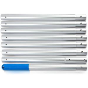 imageEcoNour 105 Foot Adjustable Aluminum Telescopic Swimming Pool Pole  8 Way Adjustable Clipon Design Universal Compatible Pool Skimmer Pole Connect Skimmer Nets Rakes Brushes Vacuum HeadsGrey Telescopic Pole