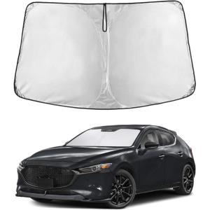 imageEcoNour Tesla Model S Windshield Sun Shade  Durable 240T Polyester Material Blocks Sun ampamp Heat  Reflective Sun Shield with Storage Pouch  Offers Protection for Car Interior  Tesla Car AccessoriesMazda 3 20192025