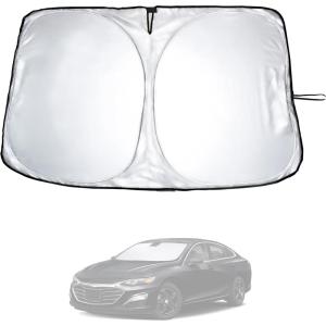 imageEcoNour Tesla Model S Windshield Sun Shade  Durable 240T Polyester Material Blocks Sun ampamp Heat  Reflective Sun Shield with Storage Pouch  Offers Protection for Car Interior  Tesla Car AccessoriesChevy Malibu 20162025