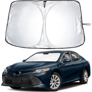 imageEcoNour Tesla Model S Windshield Sun Shade  Durable 240T Polyester Material Blocks Sun ampamp Heat  Reflective Sun Shield with Storage Pouch  Offers Protection for Car Interior  Tesla Car AccessoriesToyota Camry 20122017