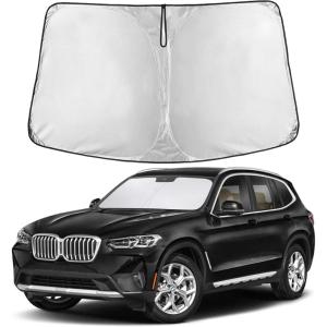 imageEcoNour Tesla Model S Windshield Sun Shade  Durable 240T Polyester Material Blocks Sun ampamp Heat  Reflective Sun Shield with Storage Pouch  Offers Protection for Car Interior  Tesla Car AccessoriesBMW X3 20182025