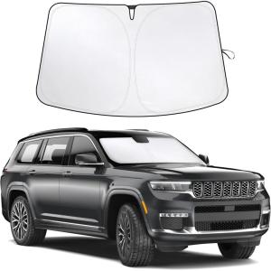 imageEcoNour Tesla Model S Windshield Sun Shade  Durable 240T Polyester Material Blocks Sun ampamp Heat  Reflective Sun Shield with Storage Pouch  Offers Protection for Car Interior  Tesla Car AccessoriesGrand Cherokee 20112025