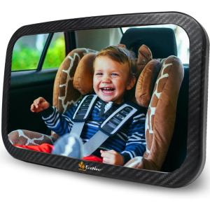 imageEcoNour Baby Car Mirror  115 x 75 inches Safety Seat Mirror for Rear Facing Infant with 360 Degree Rotatable Shatterproof Design  Monitor Your Child While Driving