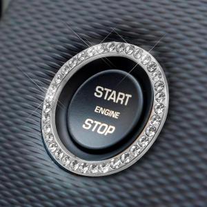 imageEcoNour Push Start Button Cover 1 Pack  One Push to Start Button to Personalize Your Car Interior  Attractive Car Bling Accessories for Women Makes Your Car Look Elegant  White