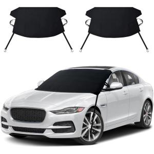 imageEcoNour Windshield Cover for Ice and Snow  Enhanced 600D Oxford Fabric Windshield Cover for Any Weather  Water Heat ampamp SagProof Car Windshield Snow Cover  69 x 42 inches Pack of 2