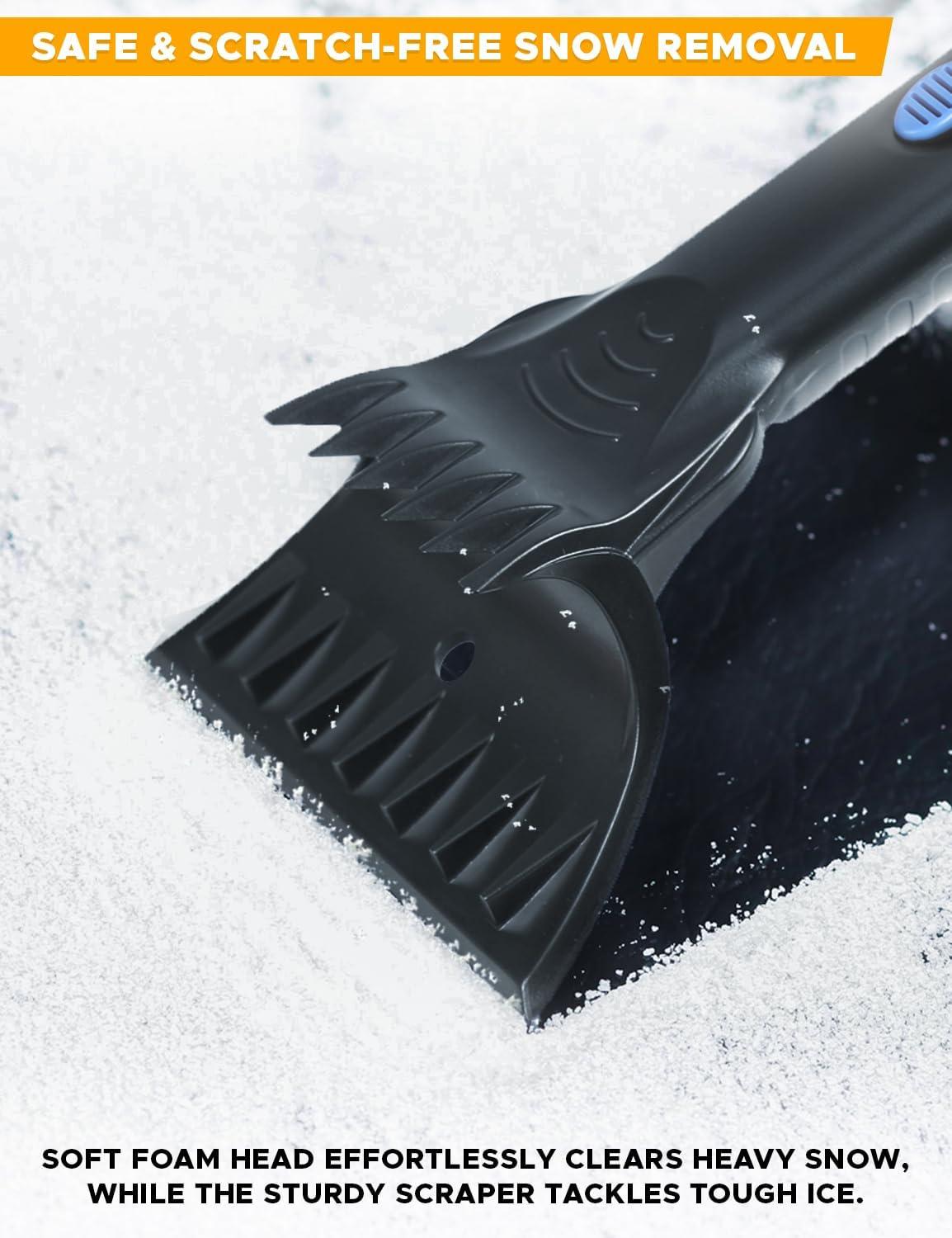 imageEcoNour 49quot Snow Broom with Ice Scraper for Car Windshield ampamp Windows  Scratch Free Snow Brush for Cars Trucks ampamp SUVs  Long Head Snow Rake Remover Perfect for Home and Car Roof49